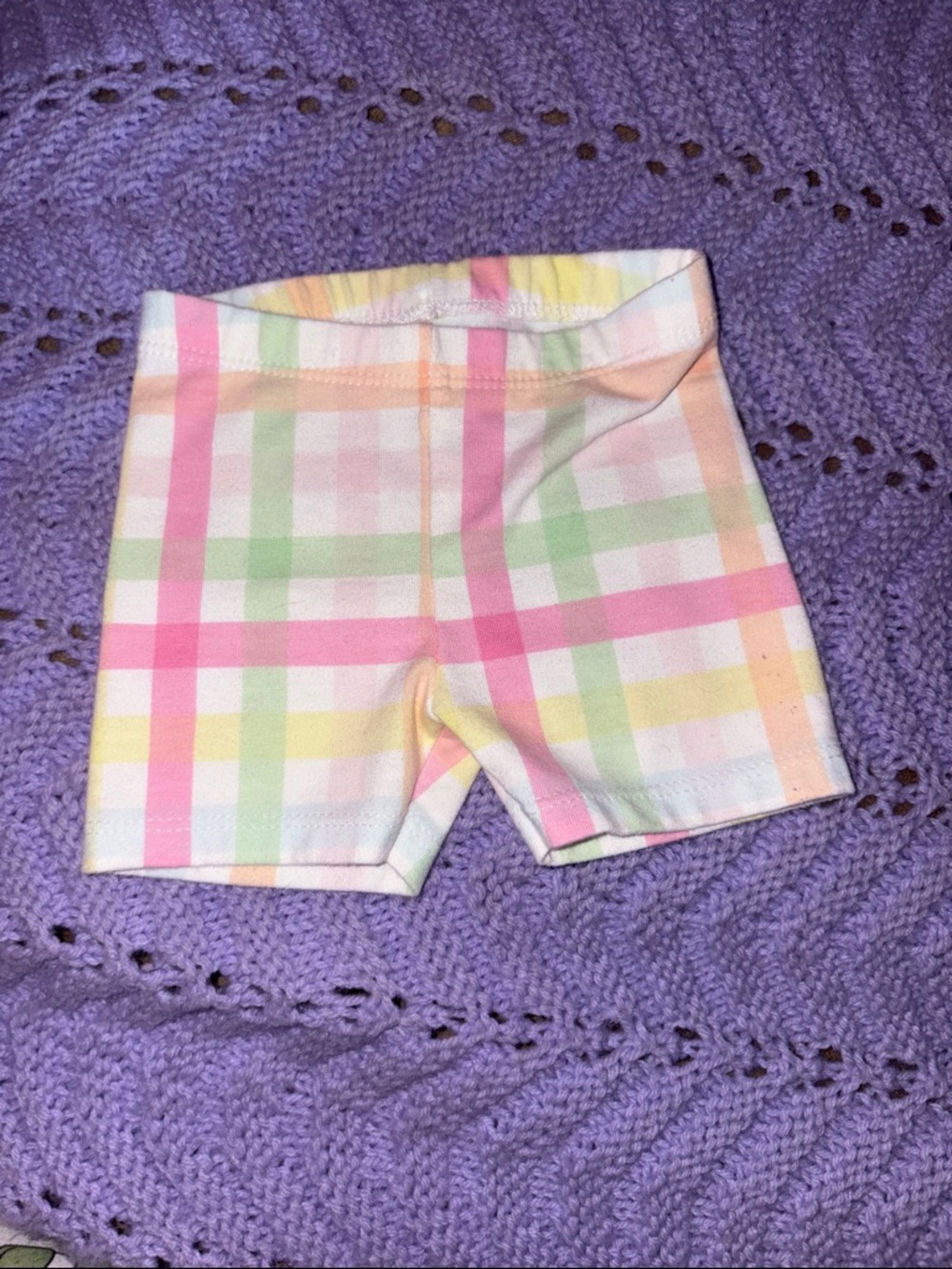 Pastel Plaid Baby Shorts